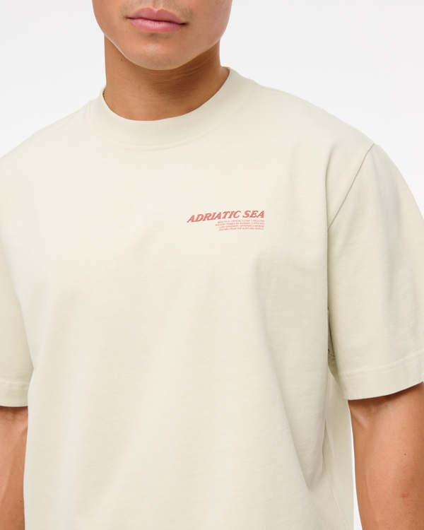 Premium Heavyweight Cropped Adriatic Sea Graphic Tee