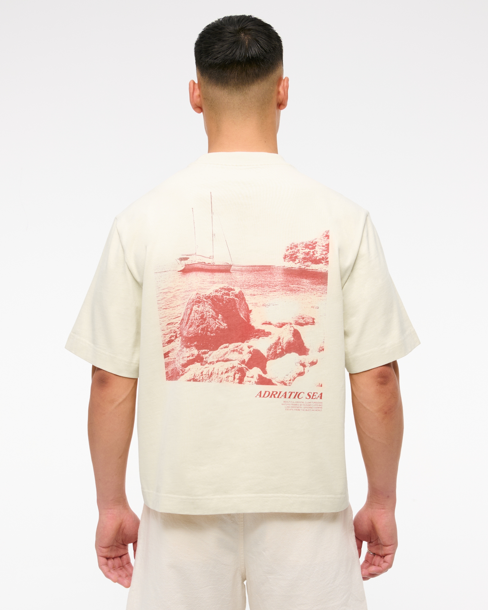 Premium Heavyweight Cropped Adriatic Sea Graphic Tee