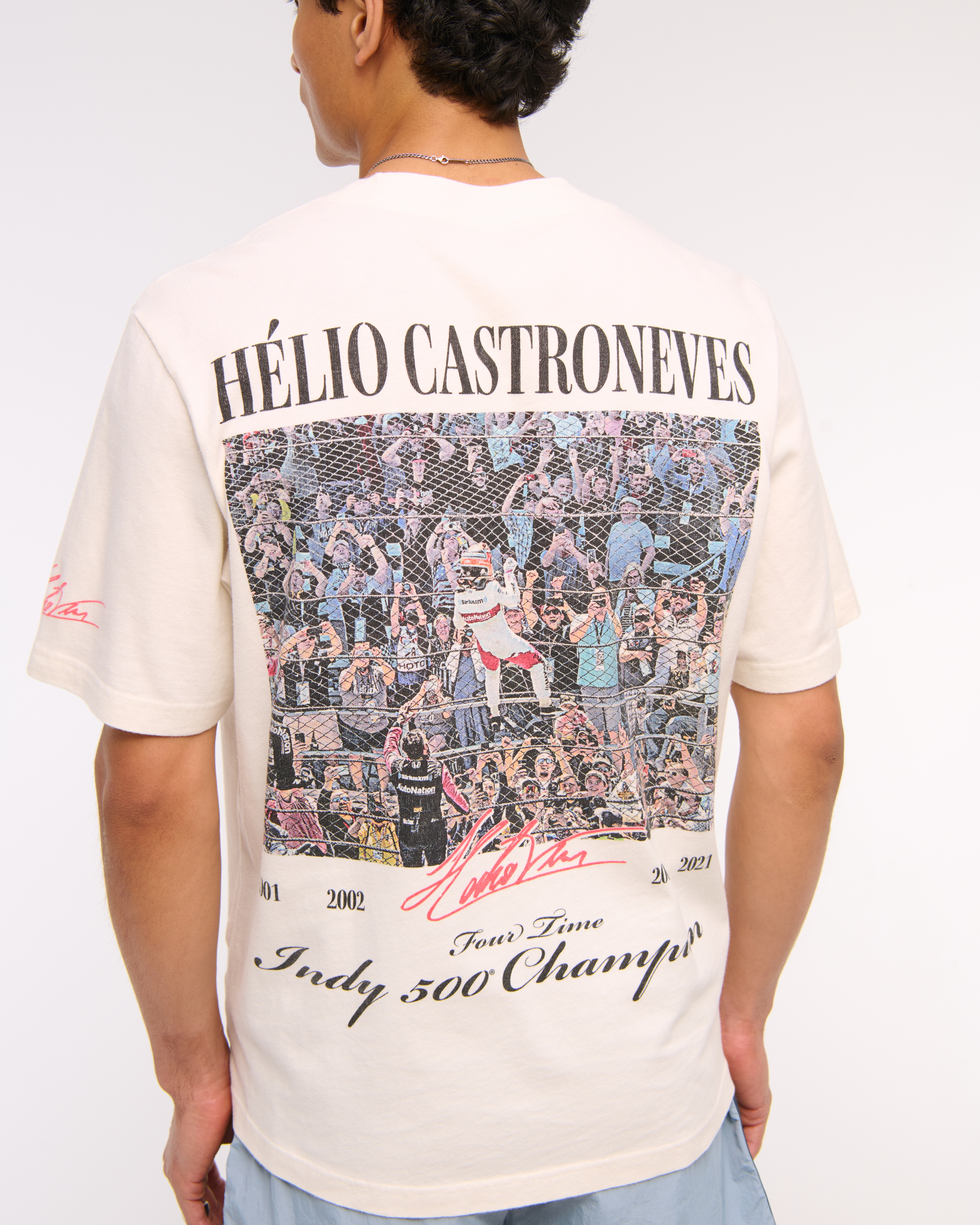 Abercrombie & Fitch Indianapolis 500 Vintage-inspired Graphic Tee In White