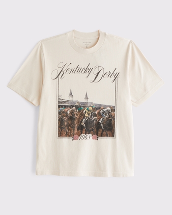Abercrombie & Fitch★ケンタッキーダービーヴィンテージ風T メンズ ケンタッキーダービーヴィンテージ風グラフィックTシャツ