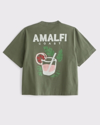 Premium Heavyweight Cropped Beach Club Graphic Tee