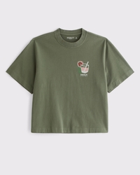 Premium Heavyweight Cropped Beach Club Graphic Tee