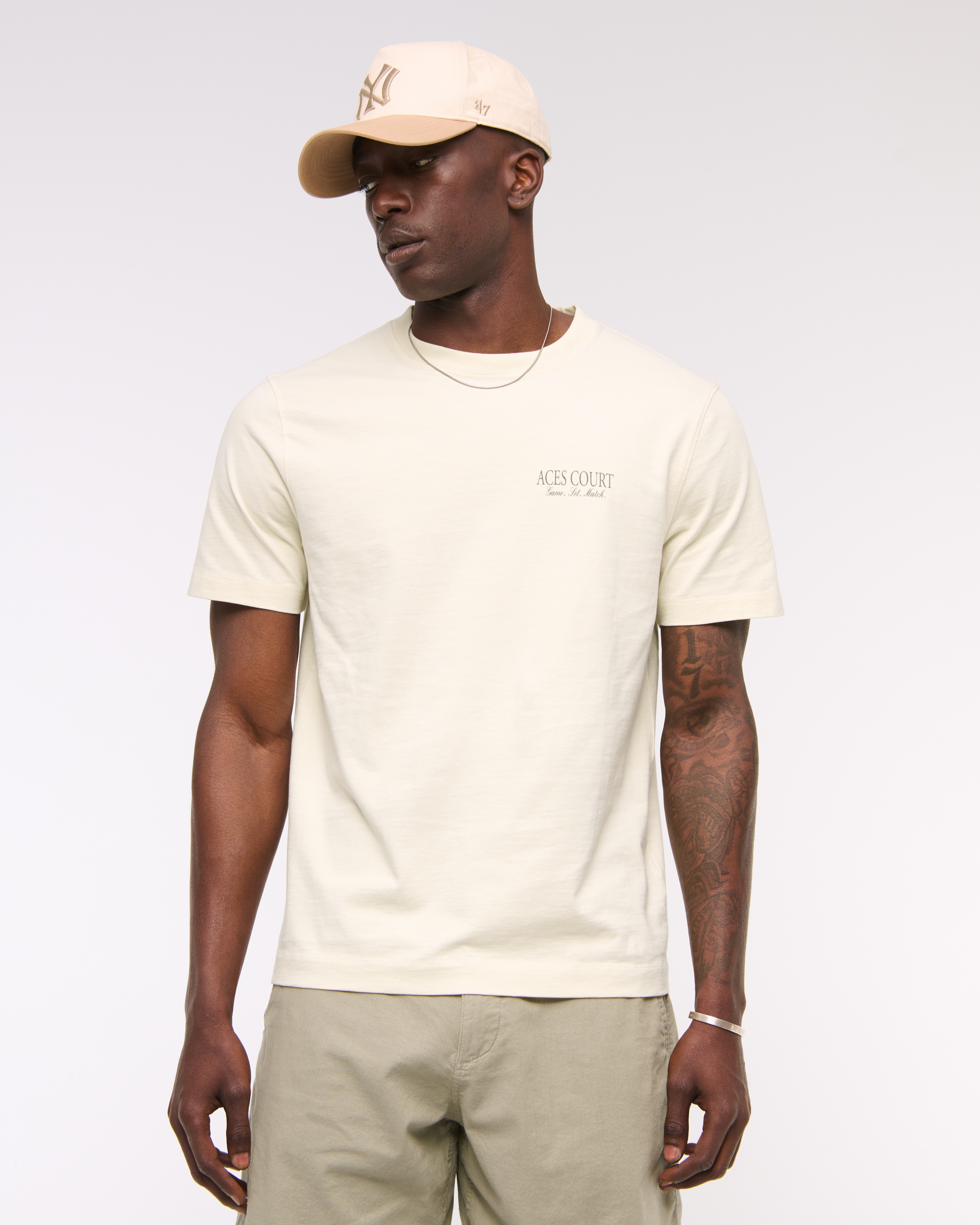 Abercrombie & Fitch Tennis Classic Polished Graphic Tee In Neutral