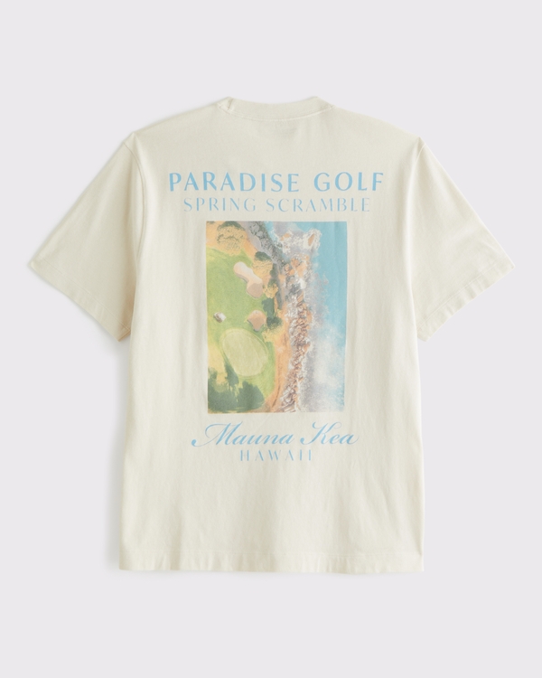 ゴルフグラフィックTシャツ, ライトベージュ view 1