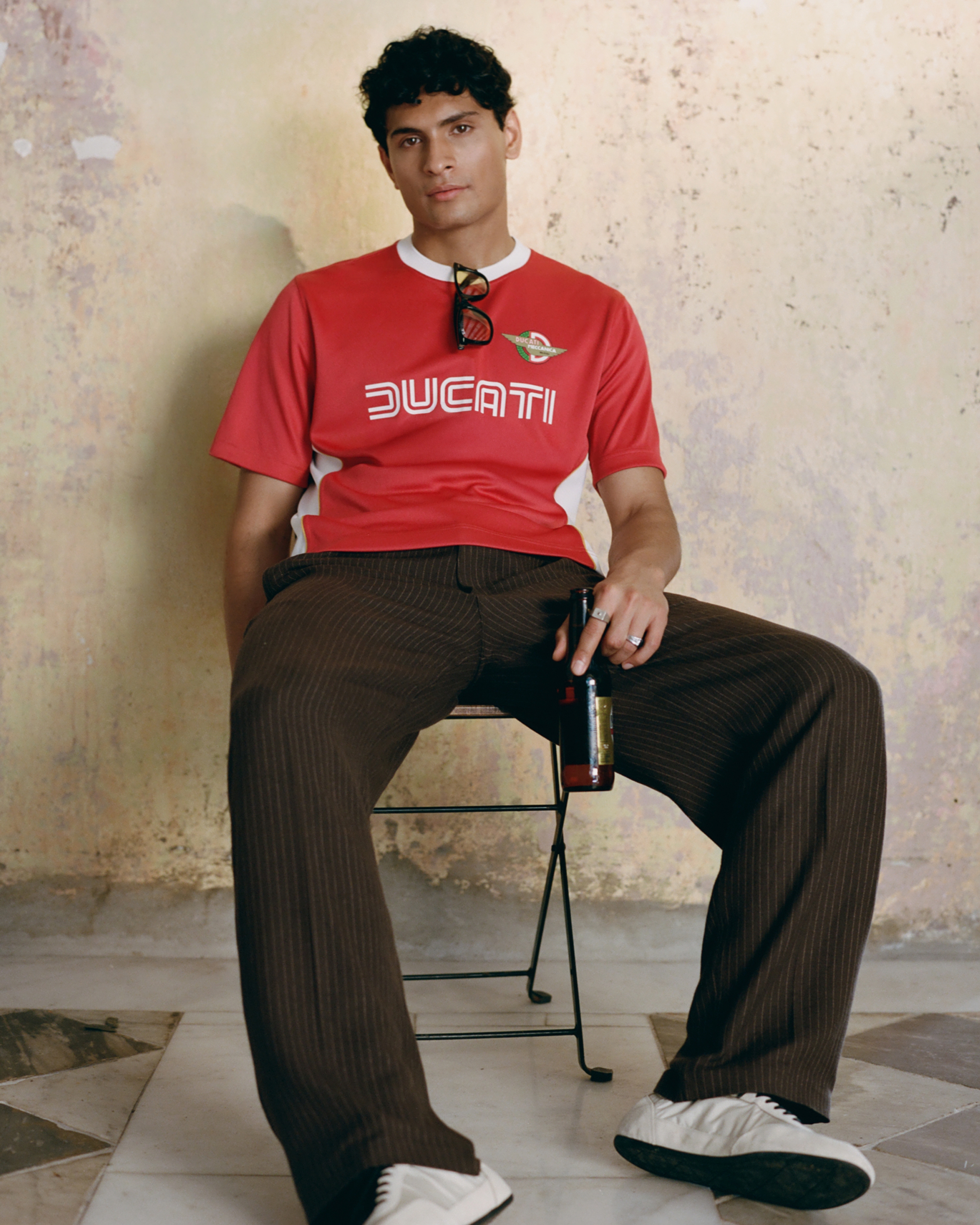 Abercrombie & Fitch Ducati Soccer-inspired Graphic Tee In Red