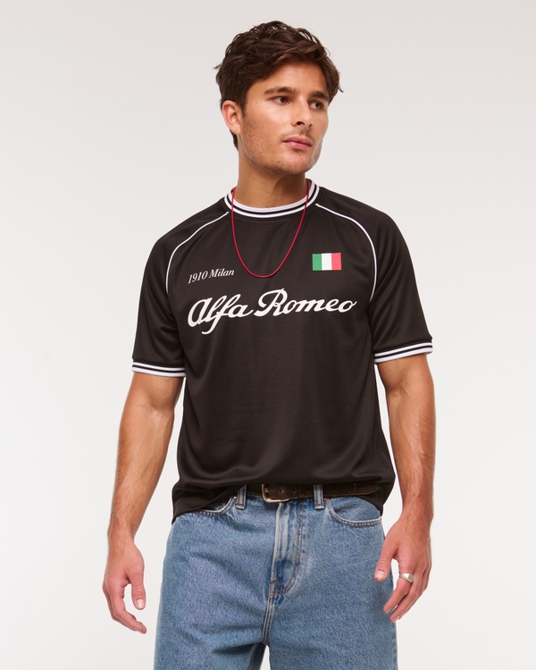 Alfa Romeo Cropped Soccer-Inspired Graphic Tee