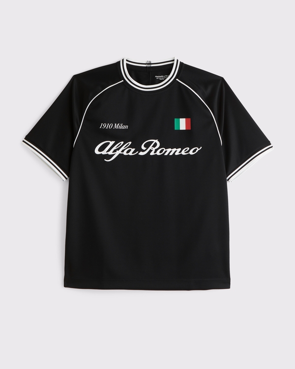 Alfa Romeo Cropped Soccer-Inspired Graphic Tee