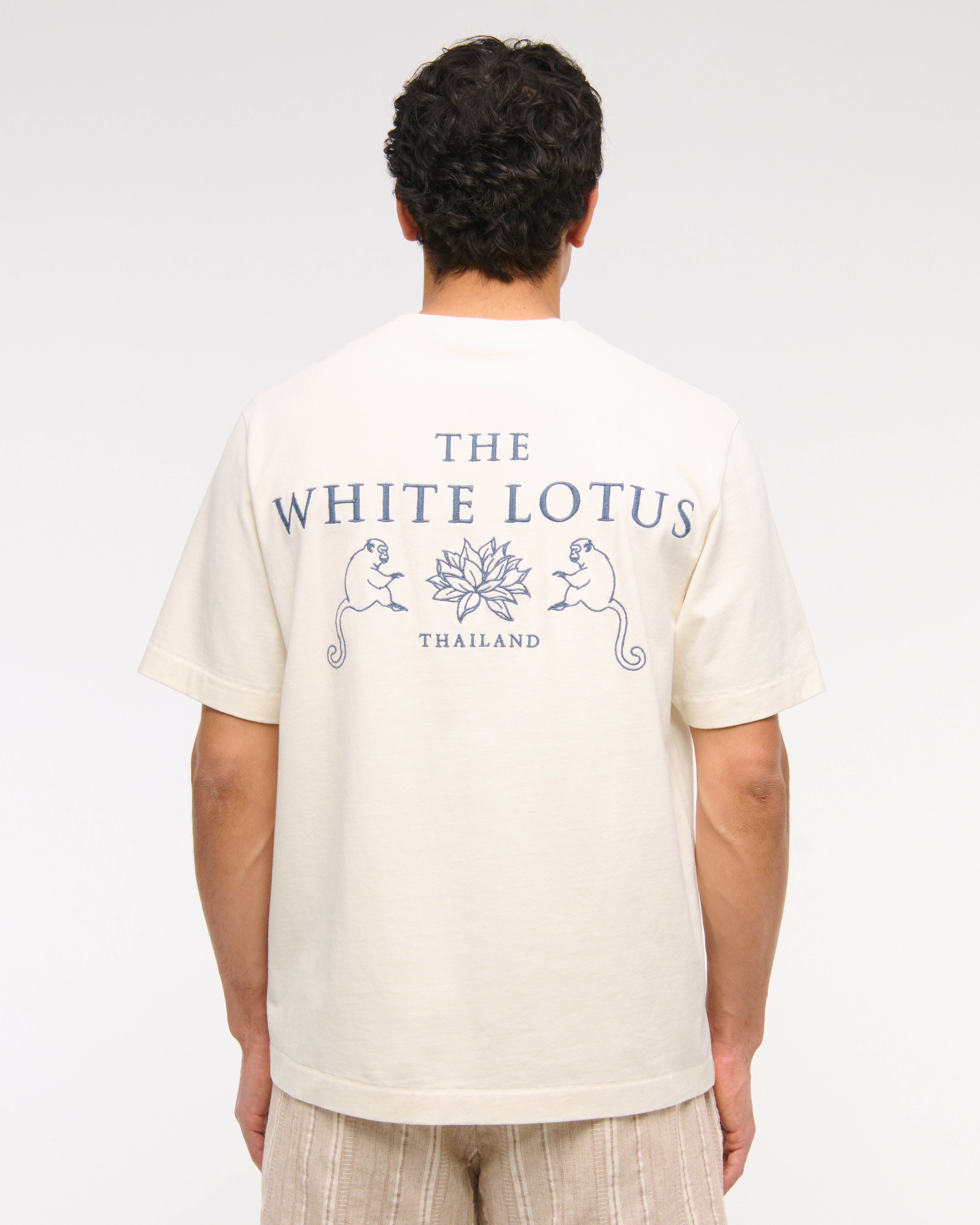 Abercrombie & Fitch★ホワイト ロータス グラフィック T シャツ Men's Premium Heavyweight The White Lotus Graphic Tee