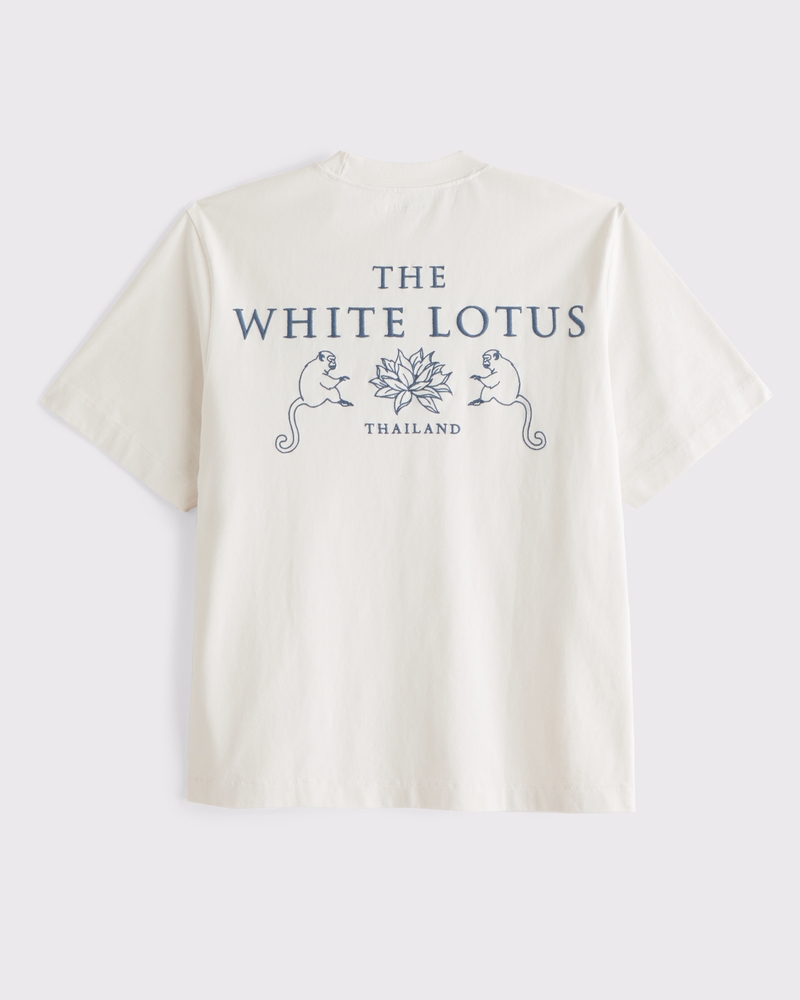 Abercrombie & Fitch★ホワイト ロータス グラフィック T シャツ Men's Premium Heavyweight The White Lotus Graphic Tee