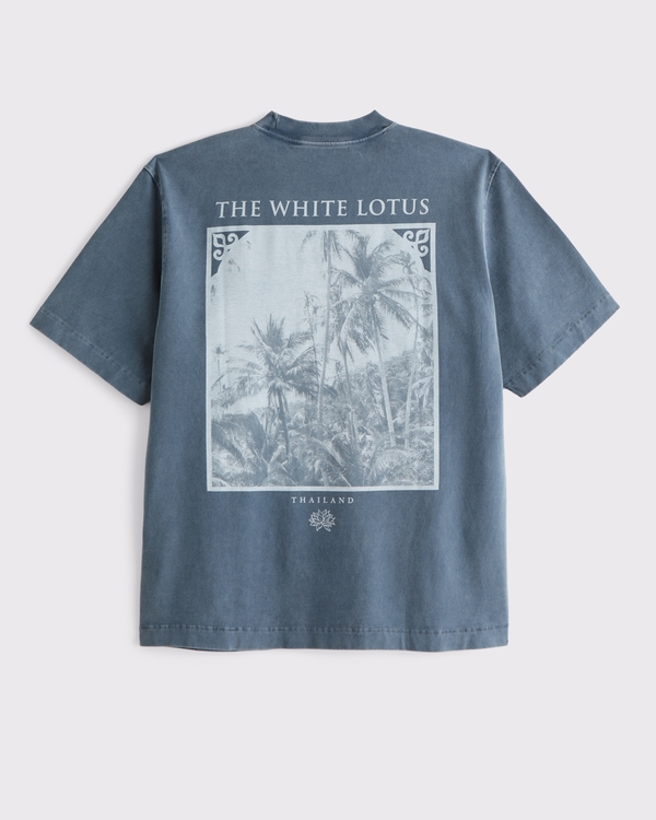 Premium Heavyweight The White Lotus Graphic Tee, Blue Wash view 2