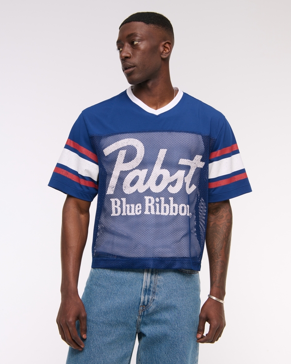 Men's Pabst Blue Ribbon Football Jersey | Men's Clearance