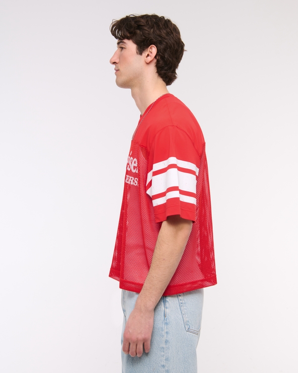 Men's Budweiser Cropped Football Jersey | Men's Clearance
