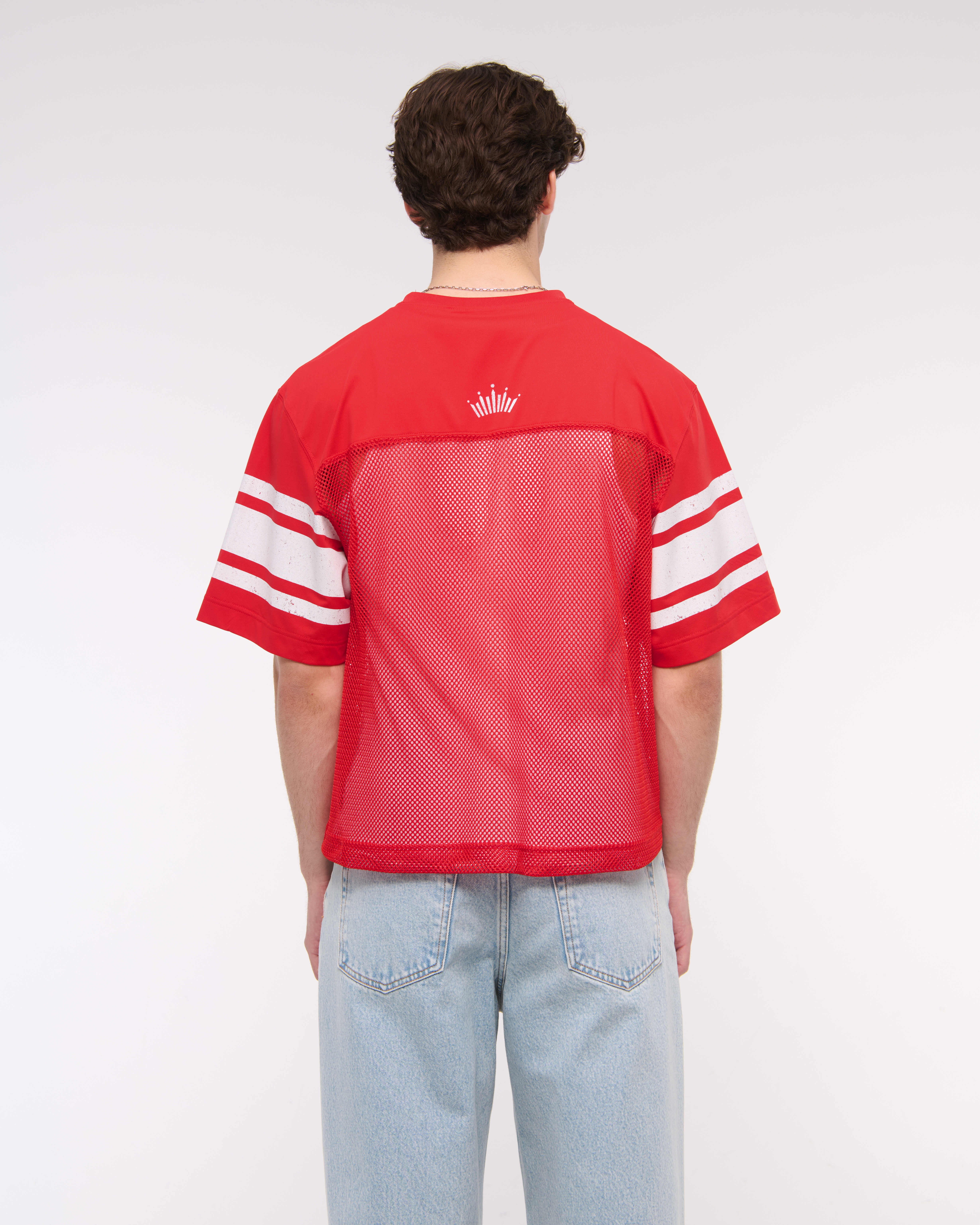 ★Abercrombie & Fitch★バドワイザークロップメッシュTシャツ Men's Budweiser Cropped Football Jersey | Men's Clearance