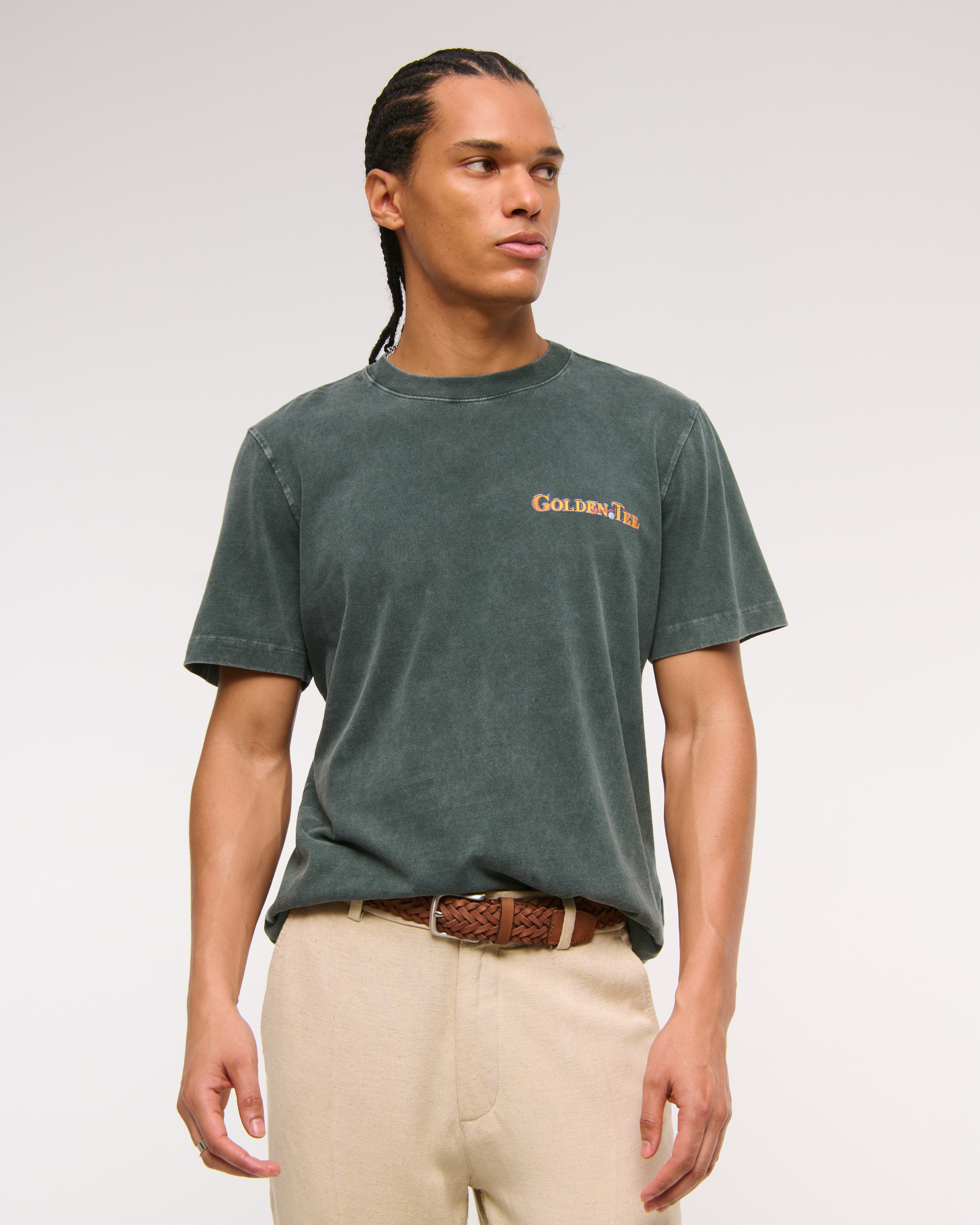 Abercrombie & Fitch Golden Tee Graphic Tee In Green