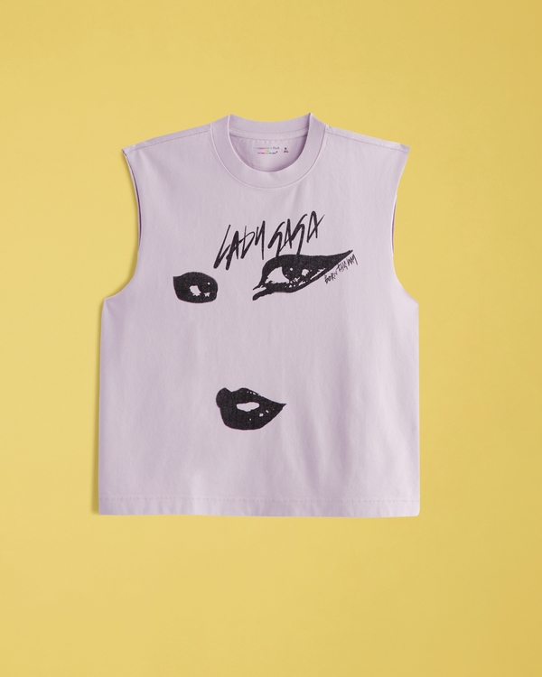 Pride Cropped Lady Gaga Tank, Light Purple view 1