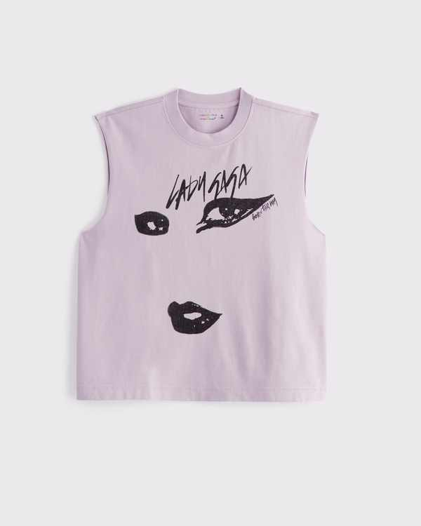 Pride Cropped Lady Gaga Tank, Light Purple view 2