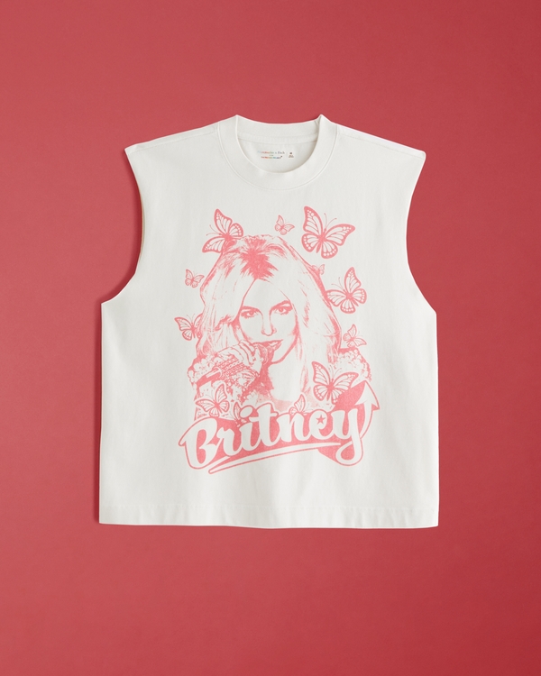 Pride Cropped Britney Spears Tank, Cream view 1
