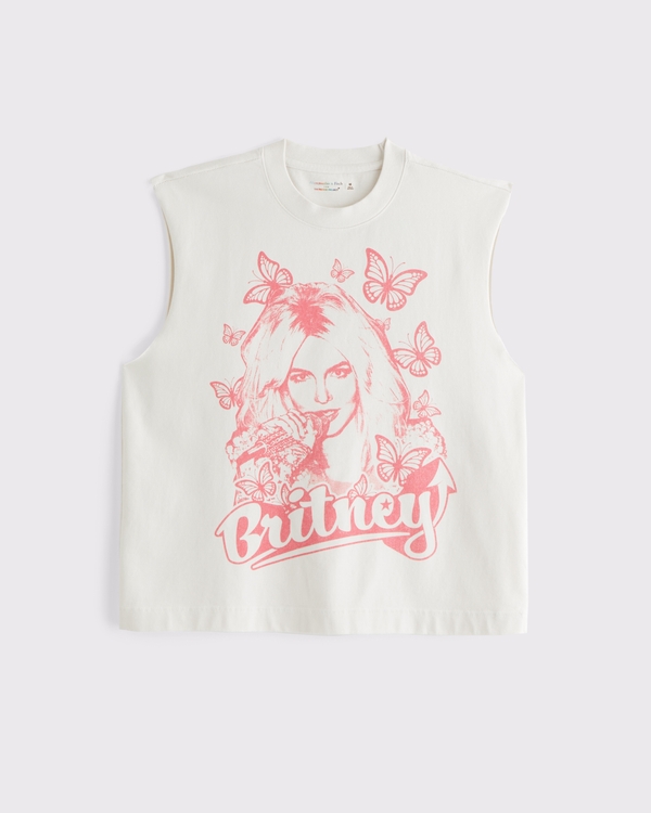 Pride Cropped Britney Spears Tank, Cream view 2