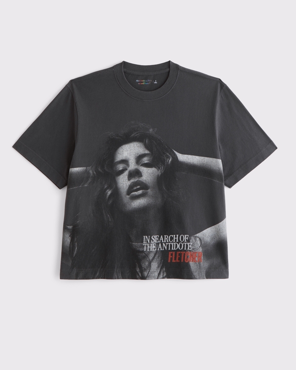 Cropped Fletcher Graphic Tee, Evening Gray view 2