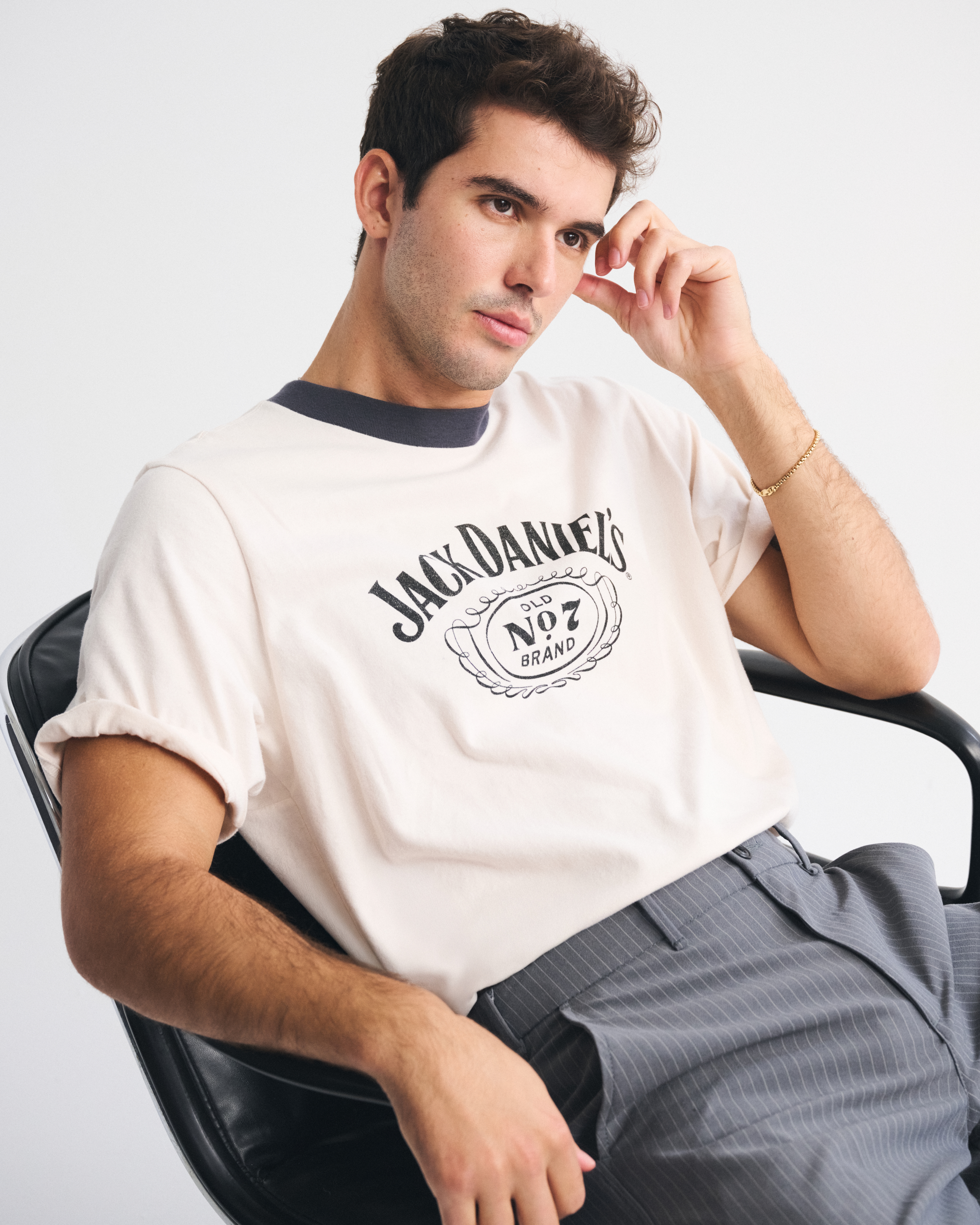 Abercrombie & Fitch Jack Daniel's Vintage-inspired Graphic Tee In White