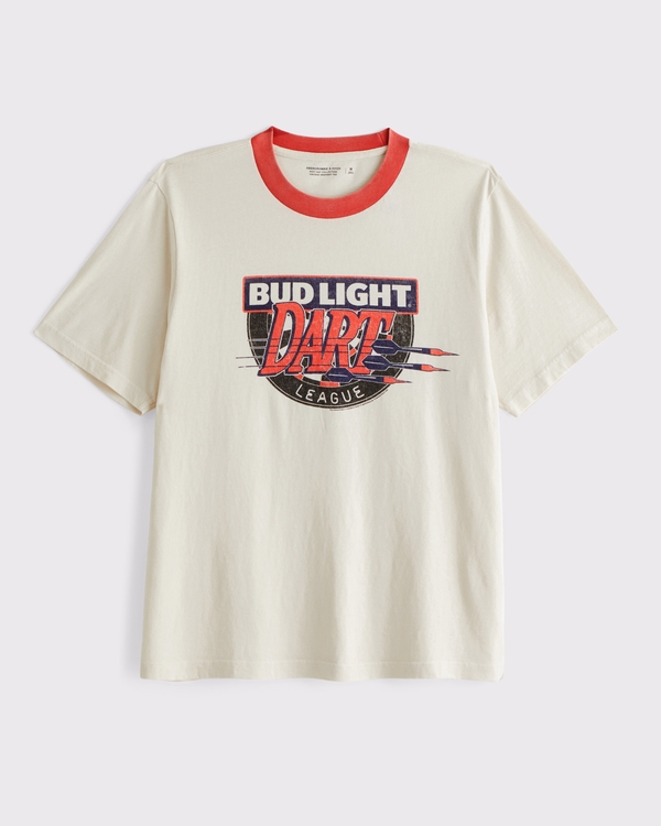 Bud Light Vintage-Inspired Graphic Tee, Warm Beige view 1
