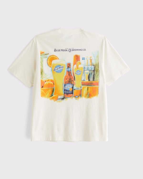 Blue Moon Vintage-Inspired Graphic Tee, Cream view 1