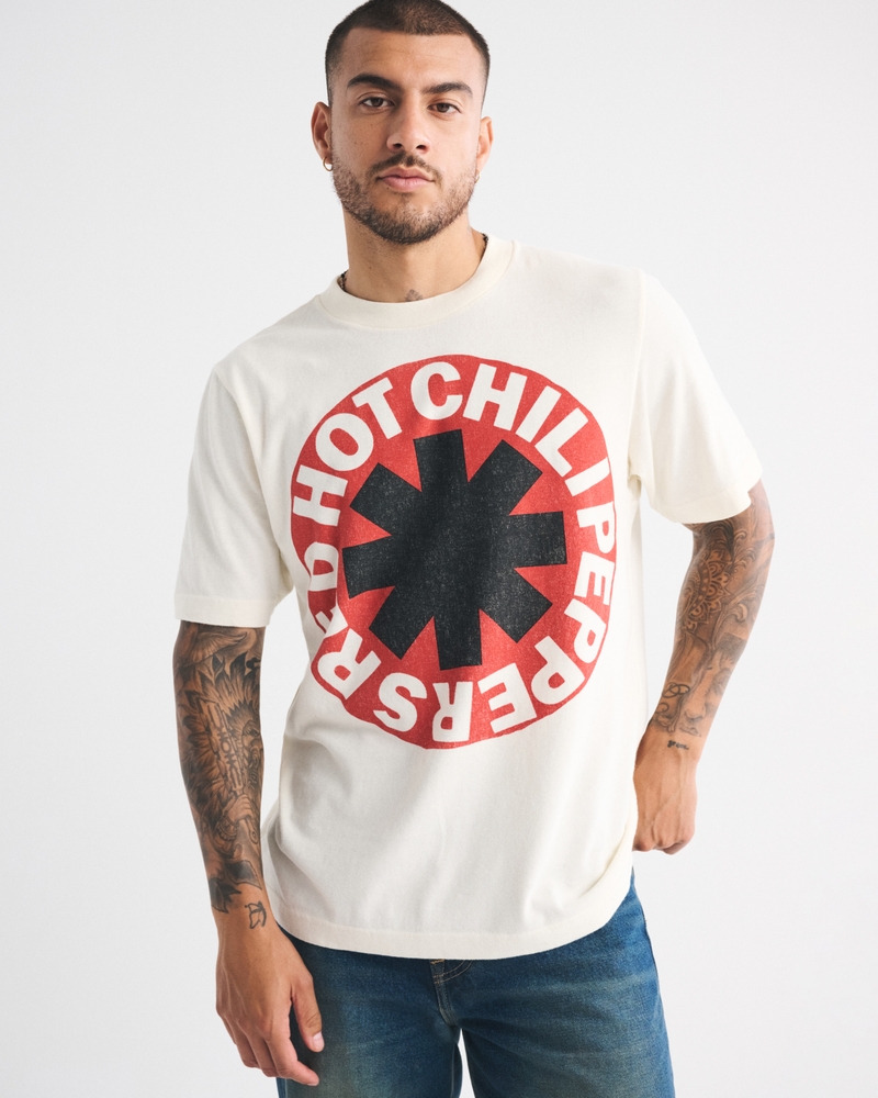 トップス Red Hot Chili Pepper Men's Red Hot Chili Peppers Vintage-Inspired Graphic Tee