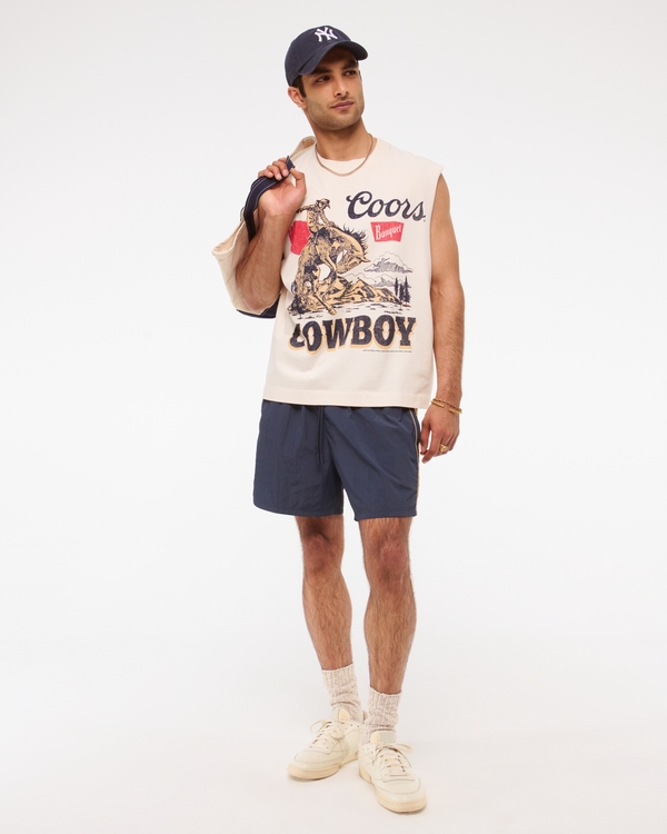 Premium Heavyweight Cropped Coors Tank, Cream view 2