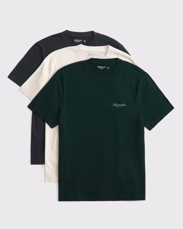 3er-Pack Tees mit Logo, Dark Forest Mehrfarbig view 1
