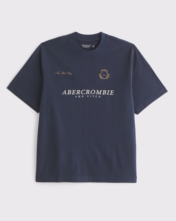 ☆Abercrombie & Fitch☆ プレミアムポリッシュ ロゴ Tシャツ メンズ プレミアム ポリッシュ マイクロロゴTシャツ | メンズ