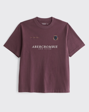 【Abercrombie & Fitch】クロップド ロゴ Tシャツ 関税送料込 メンズ Premium Heavyweight 2.0 Crest Logo Tee | メンズ