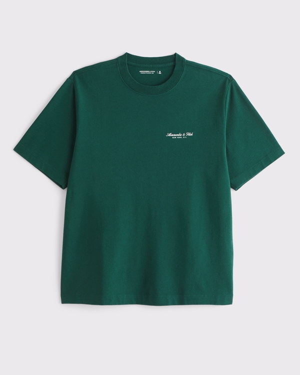 T-shirt élégant micro-logo premium, Émeraude view 1