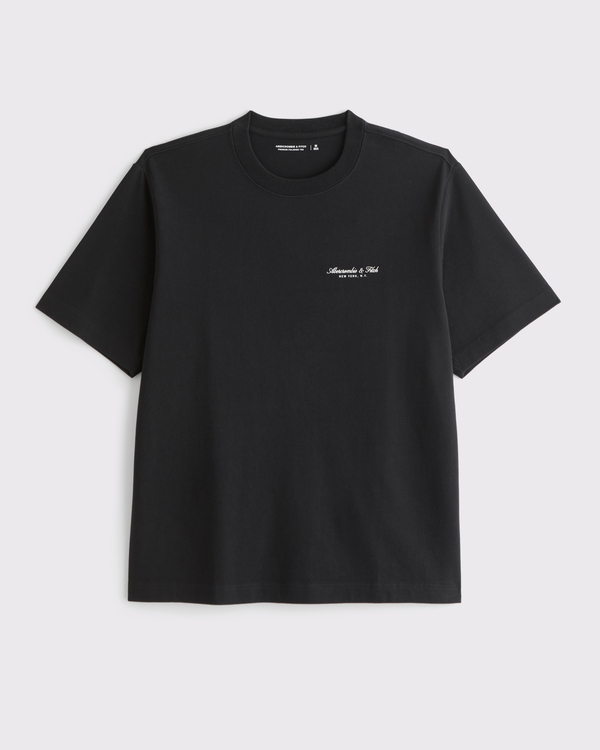 Premium Polished Micro-Logo Tee, Black view 1