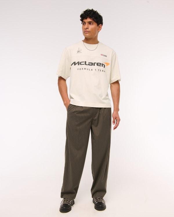 Premium Heavyweight Cropped McLaren Tee, Cream view 2