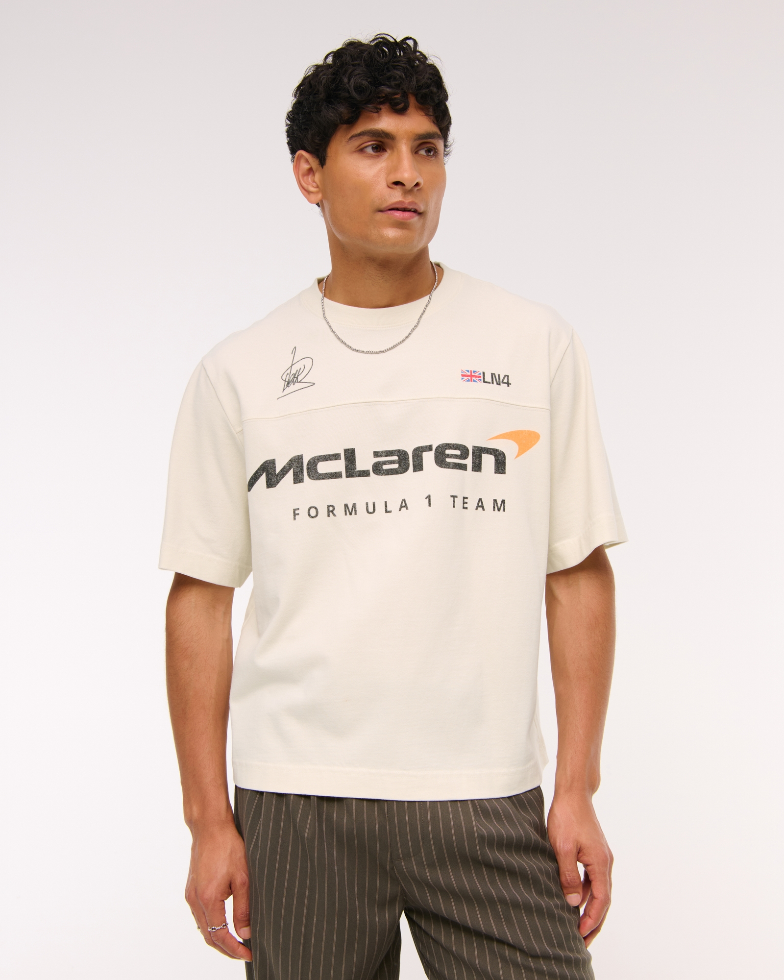 Camiseta corta gruesa prémium con estampa de McLaren