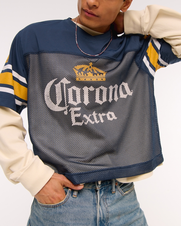 Corona Cropped Football Jersey, Deep Sea view 1