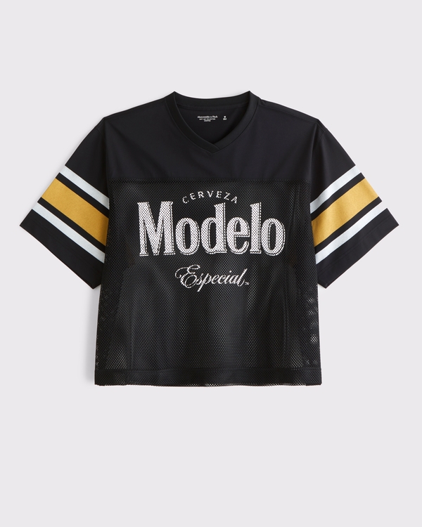 Modelo Cropped Football Jersey, Black view 2