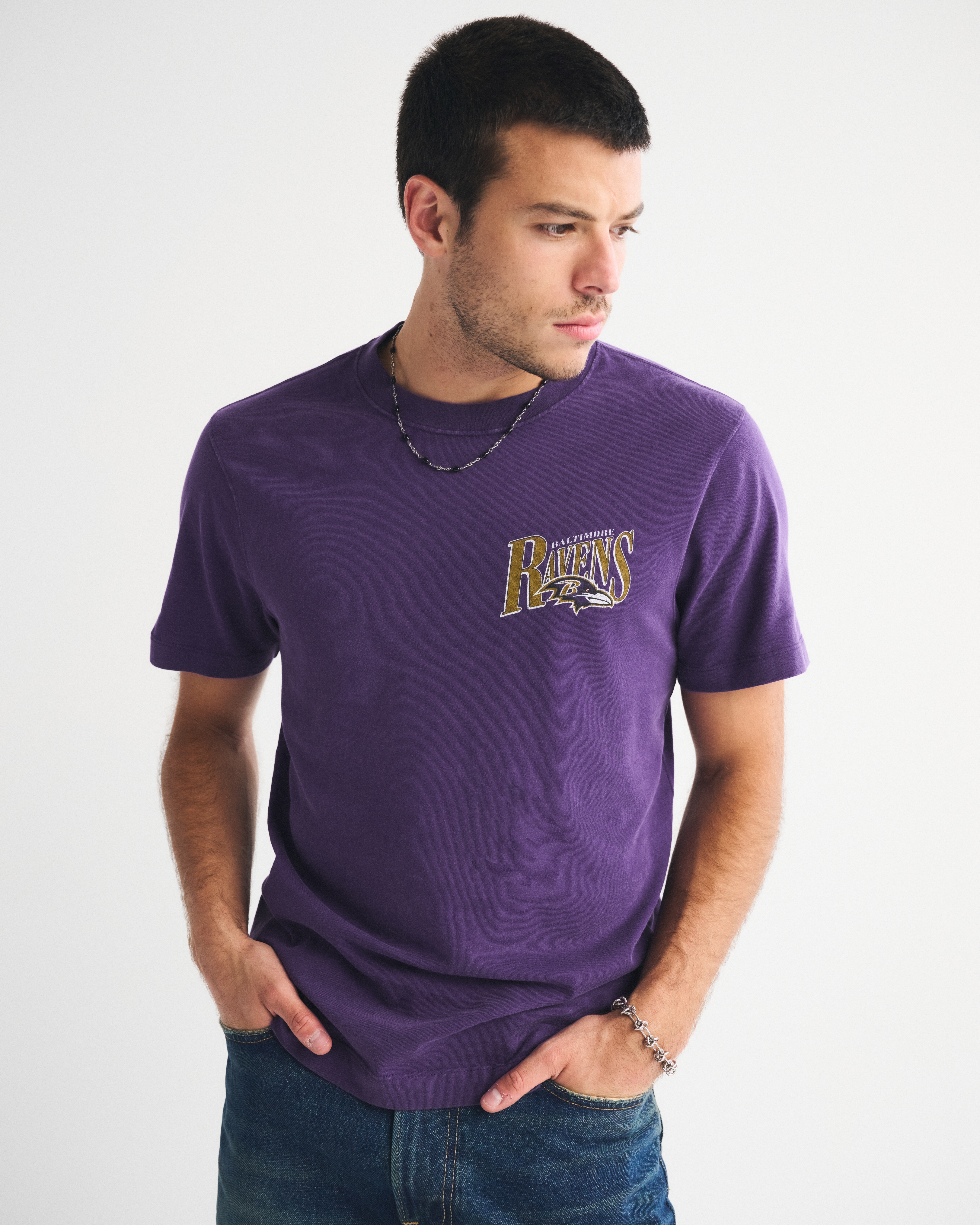 Abercrombie & Fitch Baltimore Ravens Graphic Tee In Purple