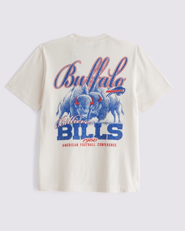 Buffalo Bills Graphic Tee, Cream-bills view 1