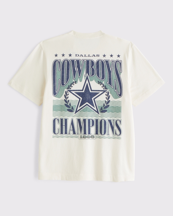 Dallas Cowboys Graphic Tee, Cream-cowboys view 1