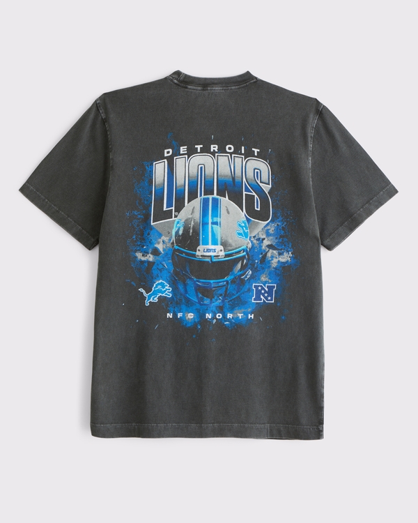Detroit Lions Graphic Tee, Black-lions view 1