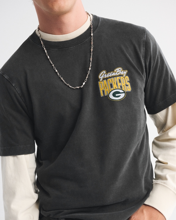 Green Bay Packers Graphic Tee, Black-packers view 2