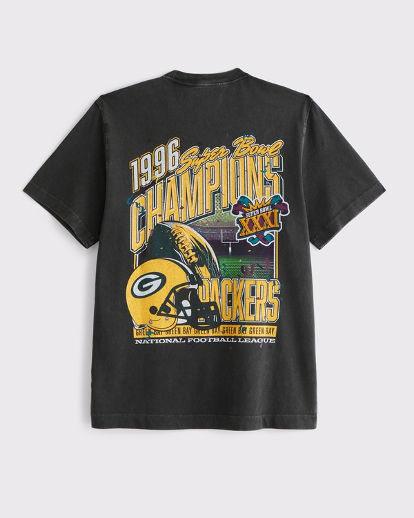 Green Bay Packers Graphic Tee, Black-packers view 1