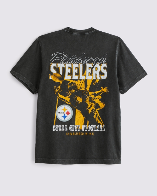 Pittsburgh Steelers Graphic Tee, Black-steelers view 1