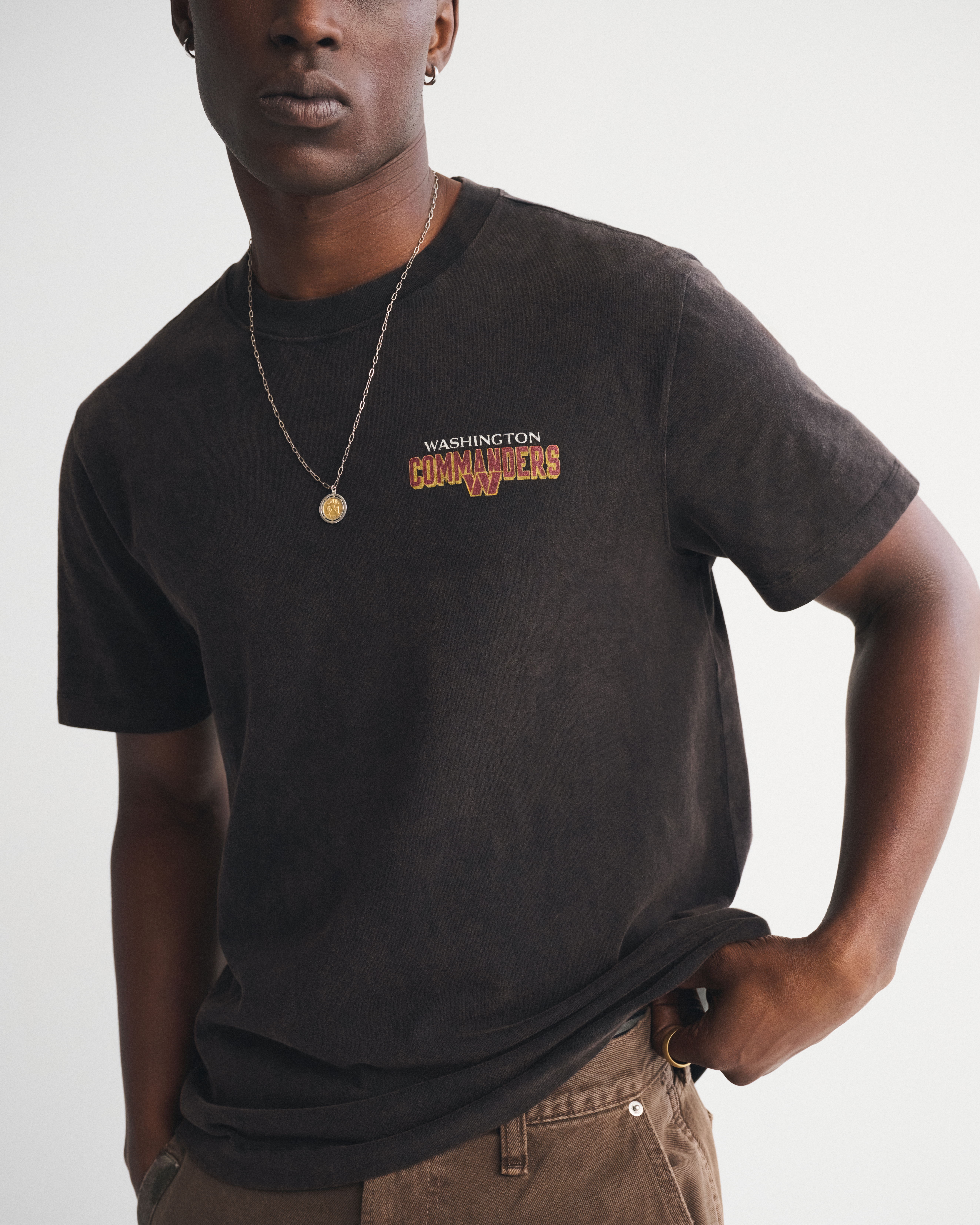 Abercrombie & Fitch Washington Commanders Graphic Tee In Black