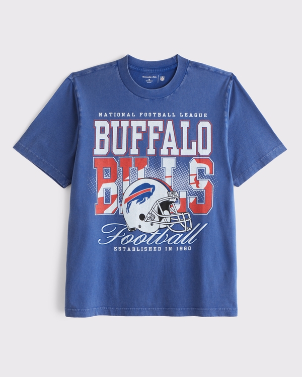 Buffalo Bills Vintage-Inspired Graphic Tee, Blue-bills view 1