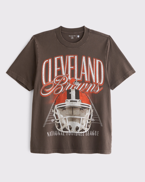Cleveland Browns Vintage-Inspired Graphic Tee, Brown-browns view 1