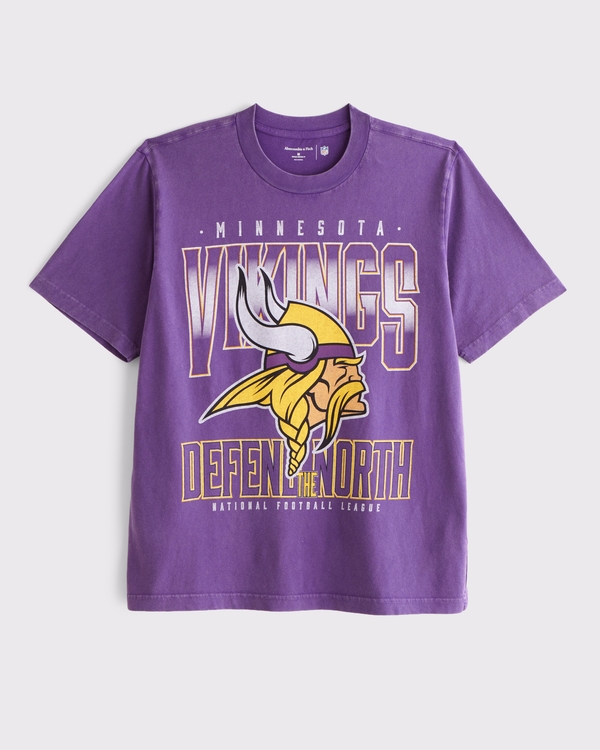 Minnesota Vikings Vintage-Inspired Graphic Tee, Purple-vikings view 1