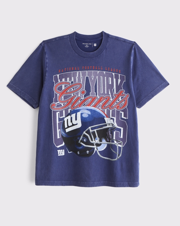 New York Giants Vintage-Inspired Graphic Tee, Dark Blue-giants view 1