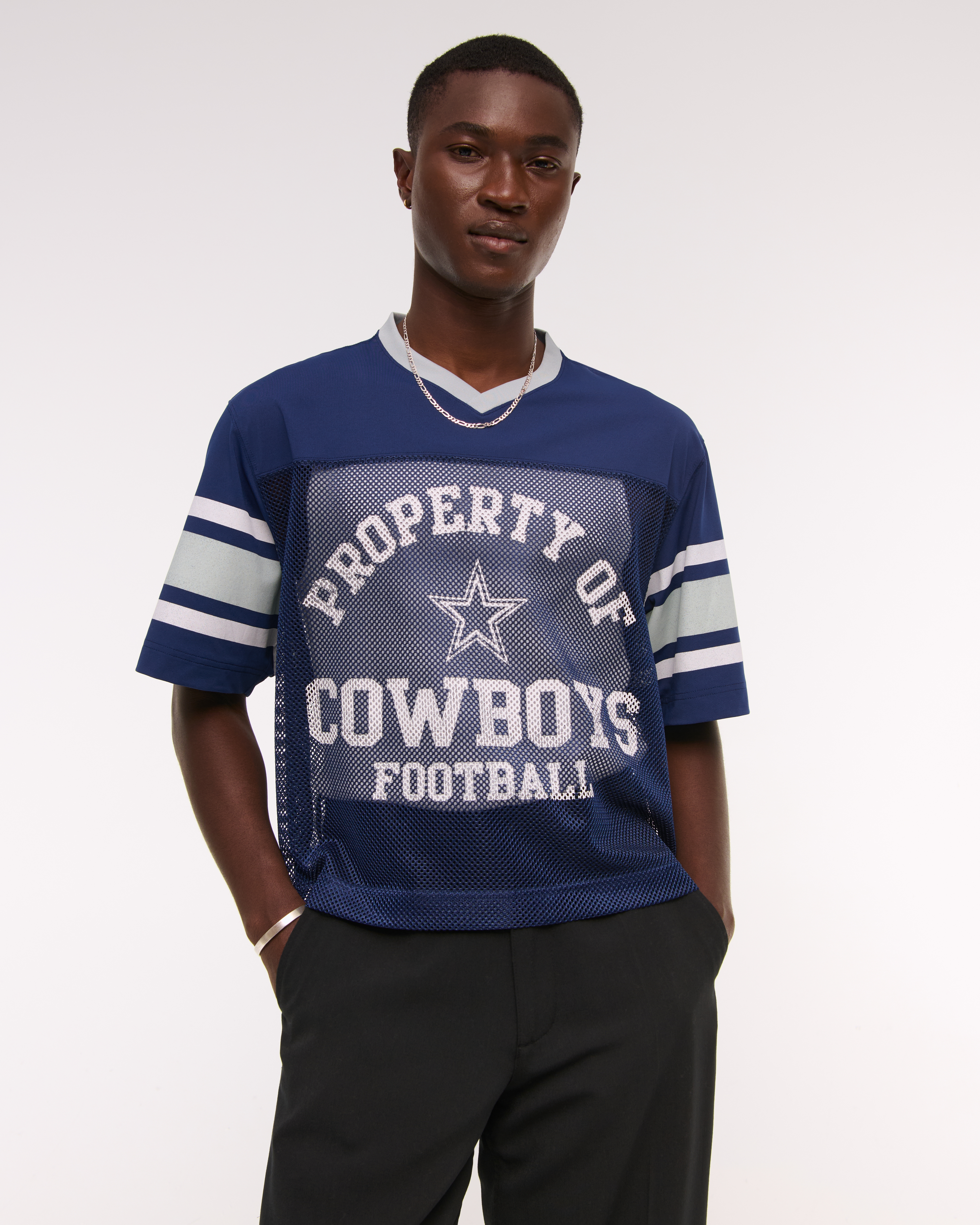Abercrombie & Fitch Dallas Cowboys Mesh Tee In Blue